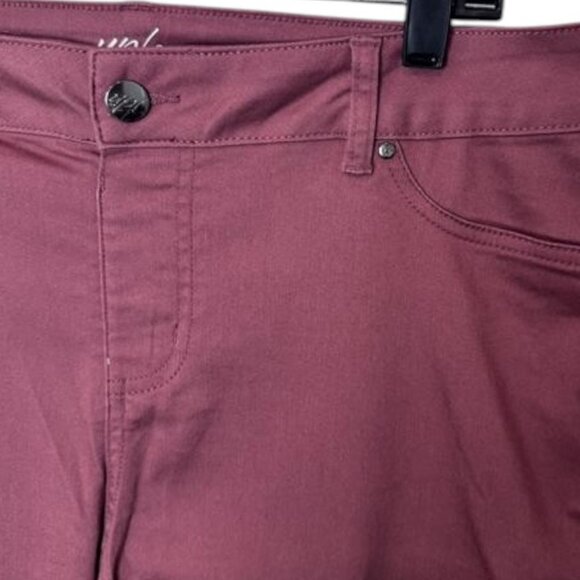 Up! cropped skinny pants maroon women’s size 14 NWT - Picture 2 of 7